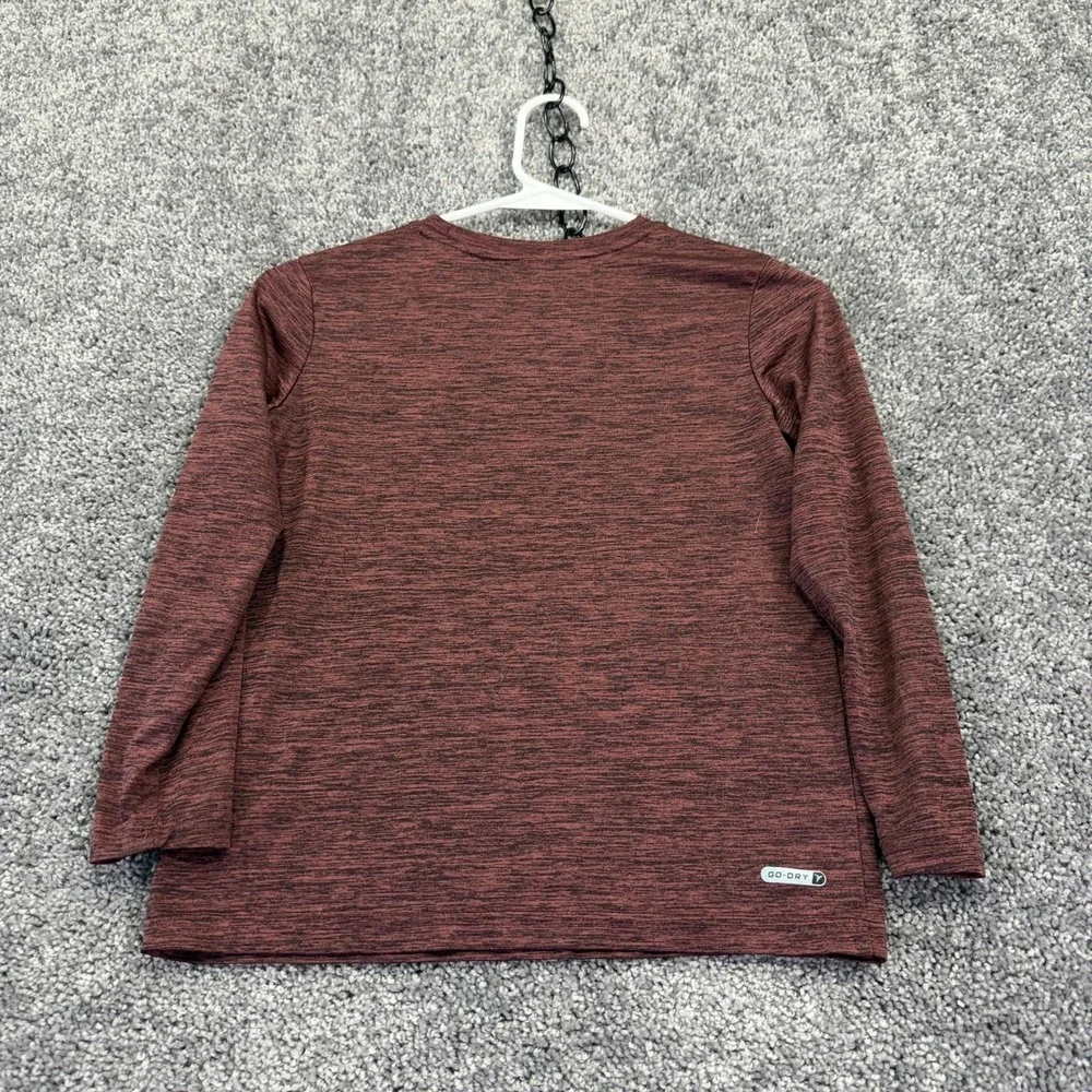Old Navy Shirt Kids 8 Red Long Sleeve Go-Dry Active Crew Neck Performance